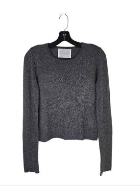 Maria McManus Charcoal Gray Long Sleeve Crew Neck Cashmere Cotton Sweater Medium